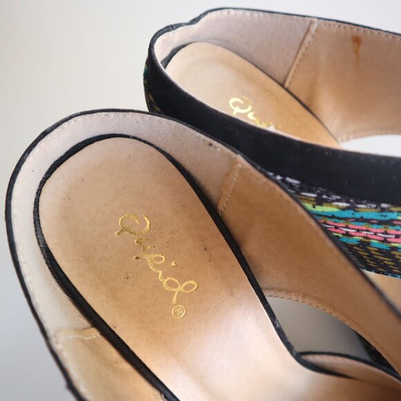 Multicolor Pointed Toe High Heel Mules By Qupid Size 7 - Picture 5 of 7